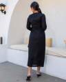 Hillary Linen Wrap Dress - Black. 