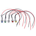 0.31" LED Metal Indicator Pilot Dash Light Lamp 12V Car Truck Red Green Blue. 