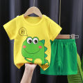 Yfashion 2pcs Summer Cotton T-shirt Suit For Boys Cotton Girls Cartoon Printing Short Sleeves Tops Shorts For 0-8 Years Old Kids. 
