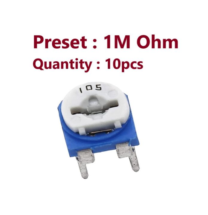10 pcs of 1M Ohm 105 Semi Fixed Variable Resistor Preset Daraz.lk