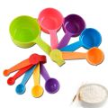 10 pcs Measuring Cup and Spoon Set, Colourful Plastic Weighing Cups and Spoons for Dry and Liquid Ingredient. Professional Utensils, Prepare Meals Fast 10 piece kitchen cooking measuring spoons cups mould. 