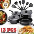 Non-Stick Cookware Set 13pcs set Non-Stick Pots Frying Pan Cooking Pot Cookware Set Utensil Set Kitchen Cookware. 