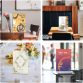 3Pack 21X29.7CM Desktop Display Stand Acrylic Sign Holder Double-Sided Vertical Display Stand for Restaurants, Office, Store. 
