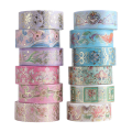 Gold Foil Flower Washi Tape Set Botanical Washi Tape Gold for Journal, Arts and DIY Crafts. 