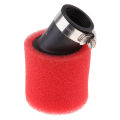 Red 32mm Angle Bent Foam Air Filter Pod Cleaner For 50cc 110cc Pit Quad Dirt Bike Atv Buggy. 