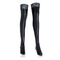 Lace Silicone Latex Stockings Ladies Black Faux Leather Thigh High Medias Women's Long Stockings Plus Size Leg Warmers. 
