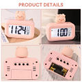 Multifunctional Mini Slarm Clock Cute LED Clock with Temperature Display Calendar Clock Desktop Table Clocks Digital Alarm Clock. 