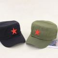 Style Red Star Hat Comfortable Men'S/Women'S Solid Colors Cap Cadet Design Adjustable Cadet Hat for Outdoor Activities Casual Wear Sports Events Enthusiasts Golfers. 