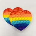 Generic Rainbow Push Pop Bubble Fidget Sensory Toy, Heart Shaped High-Grade Soft Silicone Suitable for All Ages. 