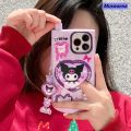 Muswanna 【Get One Free Pendant】Olige Case For iPhone 11 12 13 14 15 16 Pro Max New creative big brother 2025 New cell phone shape flip mirror cute cartoon characters with makeup mirror phone case back cover. 