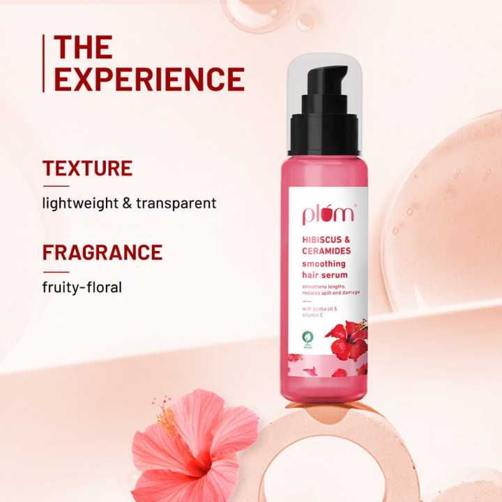 Plum%20Hibiscus%20&%20Ceramides%20Smoothing%20Hair%20Serum%2075ml%20-%20Image%202