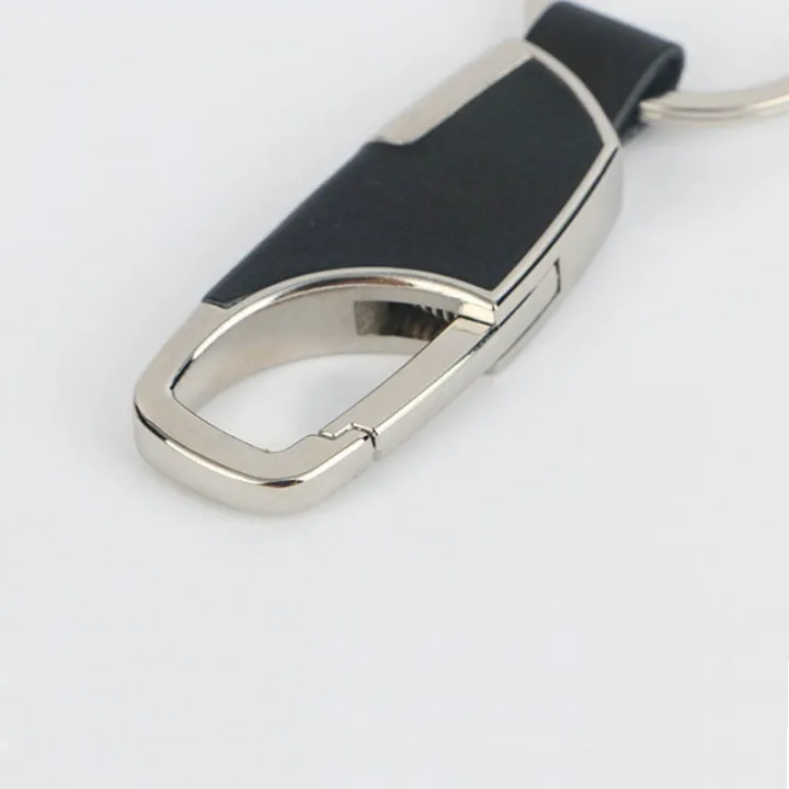 Automotive Accessories Men Black Leather Key Chain Metal Car Key Ring Keys Holder Waist Hanged Key Rings Leather Keyrings Keychain