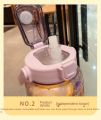 2L Sports Straw Water Bottle with Stickers Portable Large Capacity Fitness Bike Cup Summer Ice Cold Water Jug with Time Marker. 