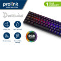 Prolink GK-6002M Mechanical Keyboard (Braided USB Cable) with adjustable RGB lighting. 