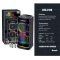 Brodu BTS-2120 Dual 8" Supper Bass Portable Wireless Bluetooth Speaker with 2 Rechargable Wireless Mic RGB Light, FM Mic, FM, AUX, USB, SD Card, Karaoke Speaker with Dual Mic Buffel Subwoofer Music Player Party Box BTS 2120 Partybox. 