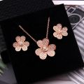 VCA Clover Necklace for Women Fashion Rose Gold Pendant. 