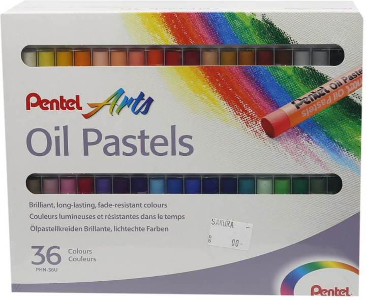 Pentel Arts Oil Pastels, Assorted Colors, Set Of 50