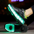 Men's and Women's Heelys Four-Wheel Transformative Shoes Rollerskate Two-Wheel Automatic Children's The Skating Shoes Fast Switching. 