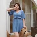 Korean skirt 2024 Women's Fat mm New ins Wind Slimming Swimsuit Hot Spring Covered Belly Swimsuit plus Size Siamese Conservative. 