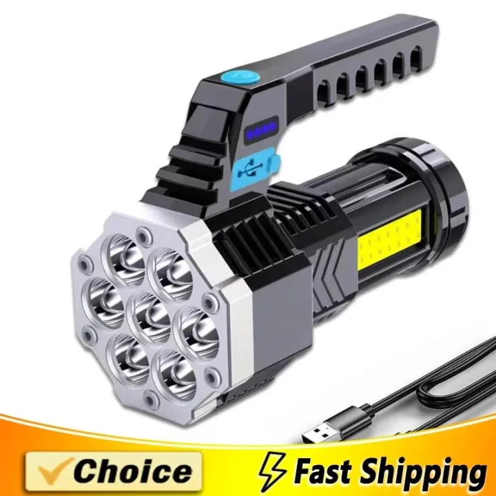 High%20Power%20Rechargeable%20Led%20Flashlights%207%20LED%20Camping%20Torch%20With%20Cob%20Side%20Light%20Lightweight%20Outdoor%20Lighting%20ABS%20Material%20-%20Image%202