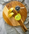 Pizza Board Teak Large Reversible Cutting Board with Handle. 