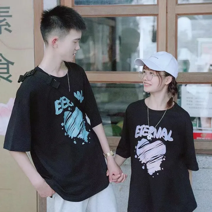 %5B%20Two-piece%20set%20%5D%20Summer%20Couple's%20Short%20Sleeve%20T%20Men's%20and%20Women's%20Summer%20Clothes%202024%20New%20Couple%20Clothes%20ins%20Tide%20-%20Image%204