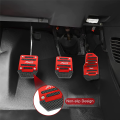 3Piece Car Non-Slip Aluminum Alloy Pedal Pads, Manual Gas Pedal Brake Pedal Cover Universal Replacement Accessories Red. 
