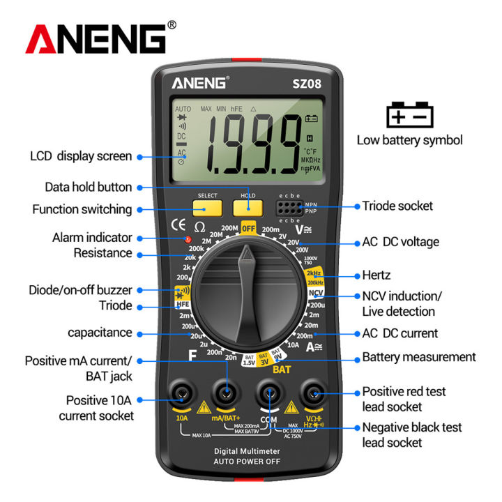 ANENG%20SZ08%20Digital%20Multimeter%20Ultra-thin%20storage%20Professional%20Auto%20Range%20Voltmeter%20AC%20DC%20220V%20Resistance%20Handhold%20Testers%20-%20Image%202