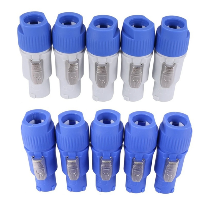 20PCS%203%20Pin%20Male%20Powercon%20Connector%20NAC3FCA%20Speakon%20Plug%2020A%20250V%20AC%20Power%20Plug%20Connector%20Blue%20and%20Grey%20White%20-%20Image%202