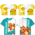 Japan Anime Pokemon Pikachu Children's Print Cartoon Fashion T-shirt Children's Clothing Boys and Girls Gifts Birthday Clothing. 