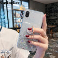 Casinglee for Samsung Galaxy M02 case Shiny Ring Glitter Soft Transparent Holder Stand Back cover with String for Samsung M02 Phone cases cover Stars Moon Girls. 