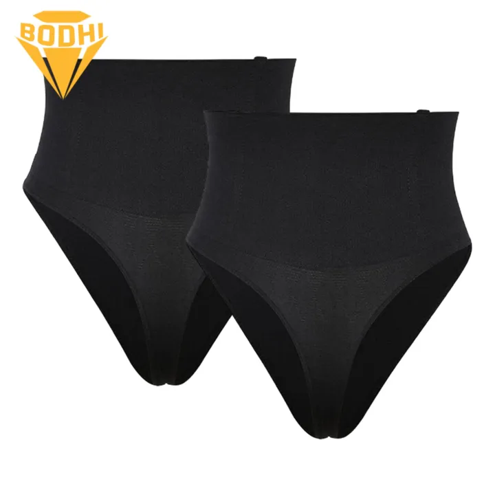 Comfortable High-waisted Shapewear High Waist Tummy Control Thong Shapewear for Women Quick-drying Posture Correcting Underwear 2 Pcs Set Waist Training Pants