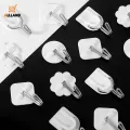 10 Pcs/Set Free Punching Sticky Hook/ Mini Plastic Self Adhesive Wall Hanger Hook/ Multi-Purpose Hook for Keychain,coat. 