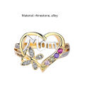 Female Ring Exquisite Mom Letter Ring. 