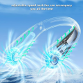 Rechargeable Wearable Hanging Neck Fan, 2000mAh Leafless Silent Neckband Fan with USB Charging and 3 Speed Settings for Comfortable Cooling Outdoors, at Home, and While Traveling. 