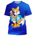 2023 new hot sale Sonic graphic t shirts summer fashion casual trend okay round neck 3D printed streetwear tops. 