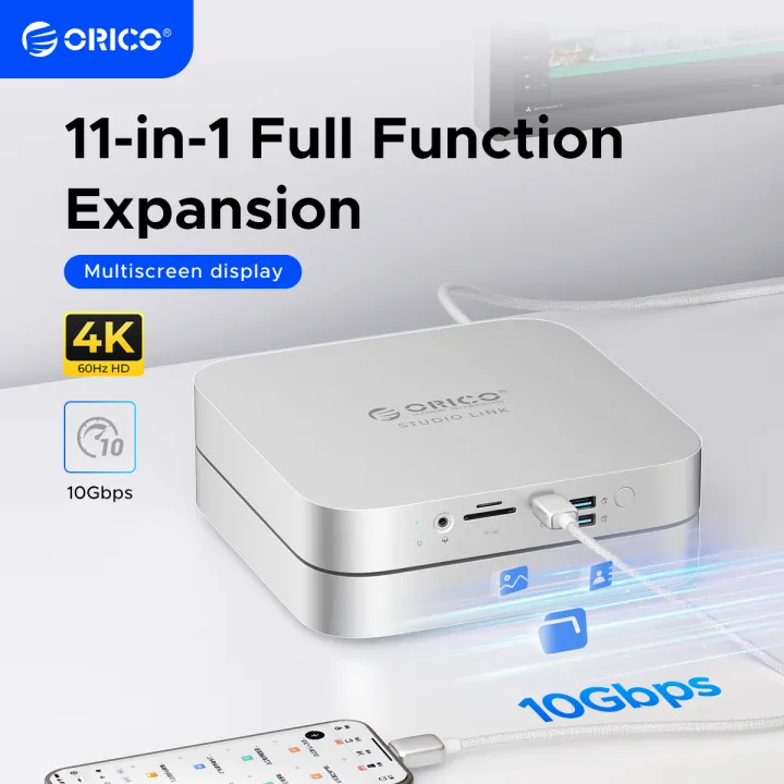 ORICO StudioLink Metal USB C 10Gbps Docking Station 4K60Hz HDMI Compatible USB 3.0 Adapter for Mac mini Laptop Accessories