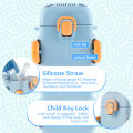 Car Straw Water Cup 500ml Portable Bus Water Bottle with Shoulder Strap Leak-Proof Kids Small Square Drinking Cup Cute Water Jug. 