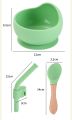 Food Grade Silicone Baby Feeding Bowl Set Solid Color Waterproof Kids Feeding Bowl with Spoon Children Tableware Dinnerware Set. 