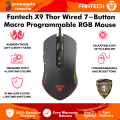 FANTECH X9 THOR WIRED MACRO RGB 4800DPI 7 BUTTONS GAMING MOUSE. 