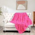 Luxury Faux Fur Blanket (size : 35 x 60) Inches Thicken Warm Elegant Cozy Faux Fur Throws For Sofa Throw Blanket | Hot Pink Valentine / Birthday Gift For Your Lover. 