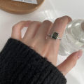 High-Grade Ink Emerald Ring Women's Simple Style Fashion Special-Interest Japanese and Korean Export Single Enttry Ring 2023 New. 