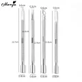 Monja 4 Styles Silver Double-end Stainless Steel Nail Art Cuticle Pusher Dead Skin Pusher Remover Manicure Pedicure Care Tools. 