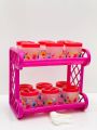 Plastic Kitchen Spices Bottles Organizer Good Quality Multi-Purpose 2 Layers Rack With 12 Pcs Spices Containers Set. 