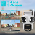 Wifi Triple Lens 3Mp CCTV Camera with Two Way Audio, Night Vision Color (code :1028A). 
