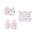 3Pcs/Set Newborn Hat Gloves Socks Set For Baby Boy Girl Cotton Cap Beanie Soft Infant Nightcap. 