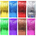 Square Box Shaped Foil Fringe Curtain Birthday Decoration. 