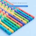 M&G Stationery Hole Pencil Colored Stick 12Pcs HB Children's Posture Correction Triangular Wooden Pencil Dip Top Easy To Grip. 