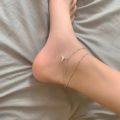 Women Double Layers Ankle Bracelets / Girls Boho Adjustable Size  Beach Anklet / Girls Charm Fishtail Pendant  Anklets / Ladies Fashion On Leg Foot Jewelry Accessories. 