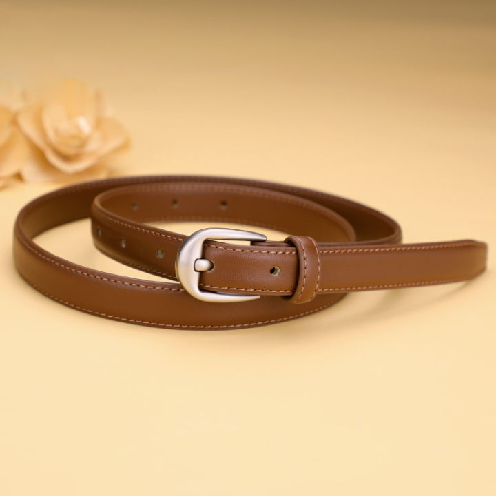 Hong Kong Style Retro Women's Belt 2025 New Style Belt for Jeans Decoration High-end Feel Women's Genuine Leather Versatile Belt